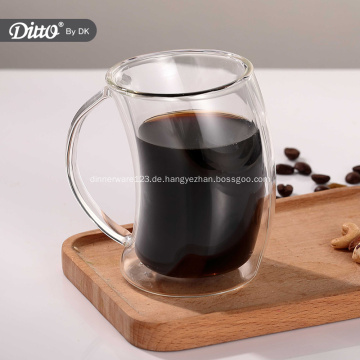 Doppelwandige Kaffeetassen aus Glas Glasbecher